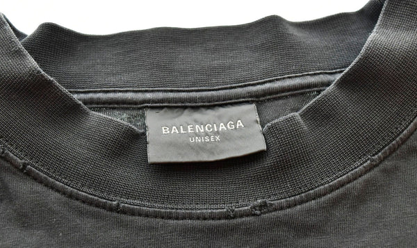 バレンシアガ BALENCIAGA 360 TUBULAR ダメージ加工Tシャツ Tシャツ ブラック Lサイズ 103MT-1628