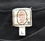 ア ベイシング エイプ A BATHING APE 00's FADE LOGO POCKET SWEAT ポケット 付き ラグラン スリーブ スウェット  スウェット ブラック Lサイズ 103MT-2989