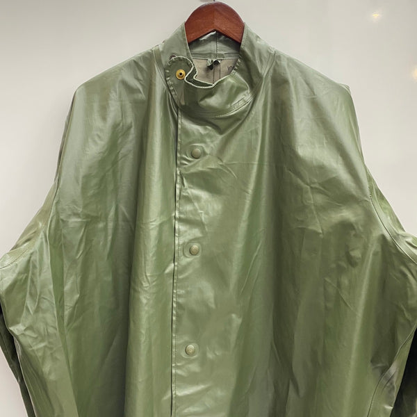 【曜日割引対象外】 ヴィンテージ vintage 60's スウェーデン軍 ラバー PVC レインコート ジャケット グリーン 48-50サイズ 201MT-4574 VB