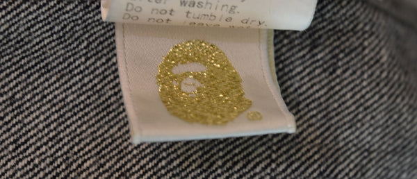 アベイシングエイプ A BATHING APE URSUS BAPE デニムジャケット Gジャン 青 003LJ9601003 ジャケット ブルー Lサイズ 103MT-2312