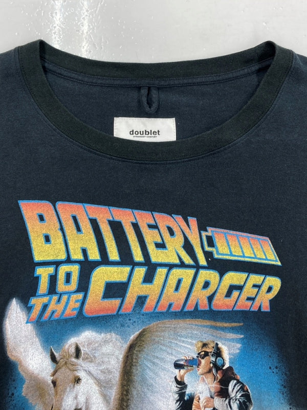 ダブレット doublet × WISM ウィズム ENERGY T-SHIRT エナジー Ｔシャツ 長袖 ロンT カットソー 黒 24SS71WM18 ロンT プリント ブラック Lサイズ 104MT-1563