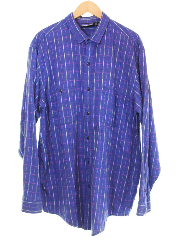 パタゴニア PATAGONIA Patagonia 00's 100% cotton チェック シャツ 長袖シャツ パープル LLサイズ 103MT-2694