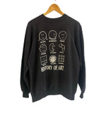 ヴィンテージ vintage 90'S 90年代 Hanes HISTORY OF ART アメリカ製 MADE IN USA アート スウェット ブラック Lサイズ 101MT-5420