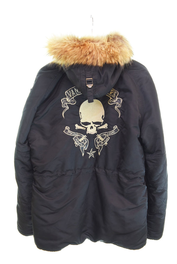 バンソン VANSON N-3B 刺繍 スカル ジャケットフライトジャケット  XXL ジャケット ブラック 3Lサイズ 103MT-2496