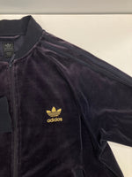 アディダス adidas 00’s Y2K ベロア トラックジャケット ジャージ 金刺繍 トレフォイルロゴ ジャージ パープル Sサイズ 101MT-5154