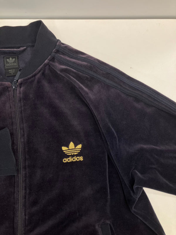 アディダス adidas 00’s Y2K ベロア トラックジャケット ジャージ 金刺繍 トレフォイルロゴ ジャージ パープル Sサイズ 101MT-5154