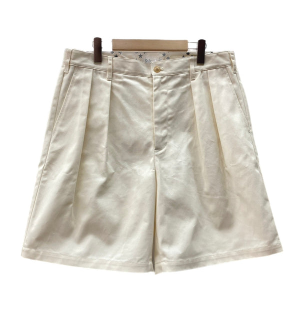 ショット SCHOTT TC DOUBLE PLEATED SHORTS  TC ダブル プリ―ツ ショーツ 生成り 無地 3126039 ハーフパンツ ベージュ XLサイズ 104MB-272