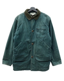 エルエルビーン L.L.Bean 80s HUNTING JACKET ハンティング ジャケット チェックネル ダック ボタン コート アウター USA製 緑 H147 ジャケット 無地 グリーン Sサイズ 104MT-1957