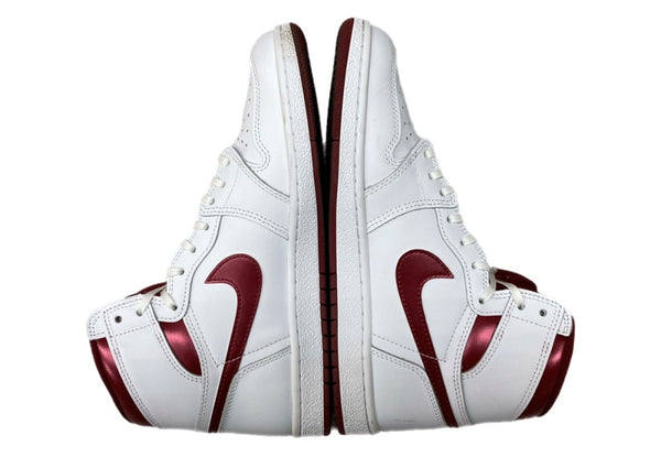 ナイキ NIKE 23年製 AIR JORDAN 1 HIGH 85 METALLIC BURGUNDY エア ジョーダン ハイ メタリック バーガンディ AJ1 シューズ 白 赤 BQ4422-161 メンズ靴 スニーカー ホワイト 27.5cm 104S-999