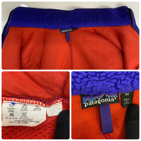 【曜日割引対象外】 パタゴニア PATAGONIA 80's レトロパイル カーディガン USA製 ジャケット ブルー Mサイズ 201MT-3742 VB