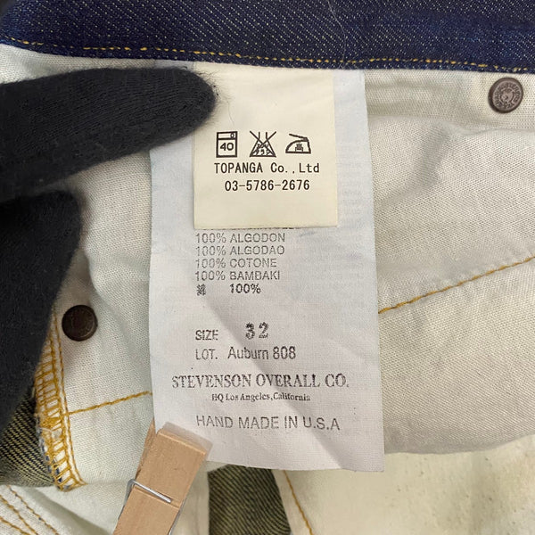 【曜日割引対象外】 スティーブンソンオーバーオール STEVENSON OVERALL USA製 デニムパンツ Auburn 808-RXD デニム ブルー W32サイズ 201MB-1089 VB
