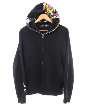 アベイシングエイプ A BATHING APE F.C.R.B. F.C.Real Bristol Shark Full Zip Hoodie シャークフルジップパーカー 黒 001ZPF231905X パーカ ブラック Mサイズ 103MT-1715