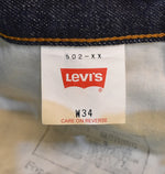 リーバイス Levi's 502 DEAD STOCK デッドストック 日本製 復刻 98年製 90年代 90's 90s 140th 140周年 BIG E 赤耳 TALON タロン ジップ 502-xx デニム ブルー W34L36 103MB-603