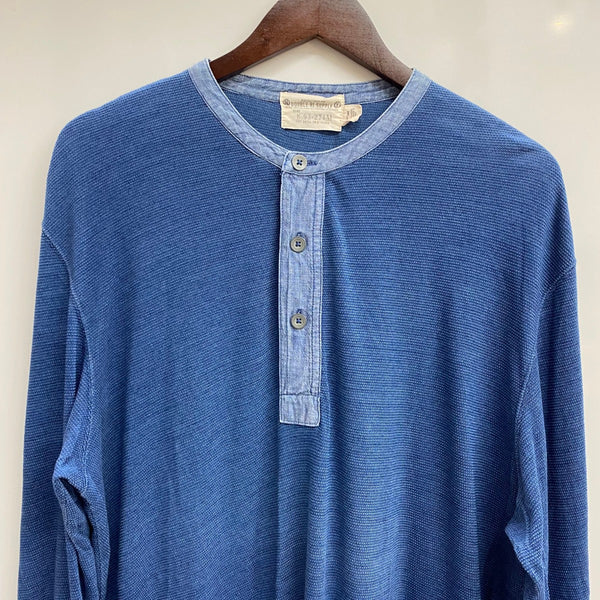 【曜日割引対象外】 ダブルアールエル RRL 初期 デニム切替 マチ付き 長袖カットソー ブルー XLサイズ 201MT-4088 VB