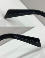 プラダ PRADA EYEGRASS 伊達メガネ ウエリントン型 アイウェア サングラス 眼鏡 黒 VPR A10-F 眼鏡・サングラス 眼鏡 ロゴ ブラック 104G-34