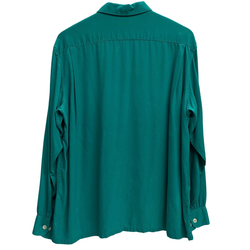 【曜日割引対象外】 ヴィンテージ vintage 50's TOWN CRAFT レーヨンギャバ オープンカラーシャツ 長袖シャツ グリーン Lサイズ 201MT-4723 VB