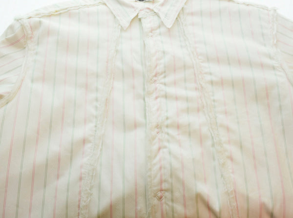 ミドリカワ MIDORIKAWA Stripe shirt ストライプシャツ 白 MID23SS-SH04 長袖シャツ ホワイト フリーサイズ 103MT-1577