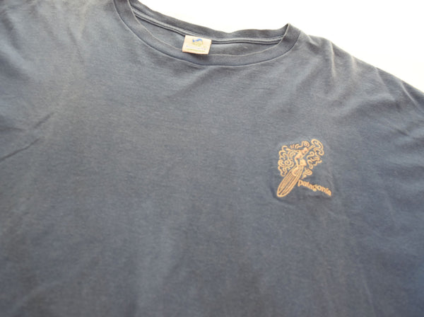 パタゴニア PATAGONIA 90s90年代 Beneficial T's ロゴTシャツ USA製 Tシャツ ブルー LLサイズ 103MT-2769