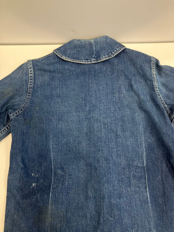 ミリタリー MILITARY 50’s 50年代 Vintage ヴィンテージ US NAVY アメリカ軍 デニム ショールカラー ヘチマ襟 カバーオール - ジャケット ブルー 101MT-4177