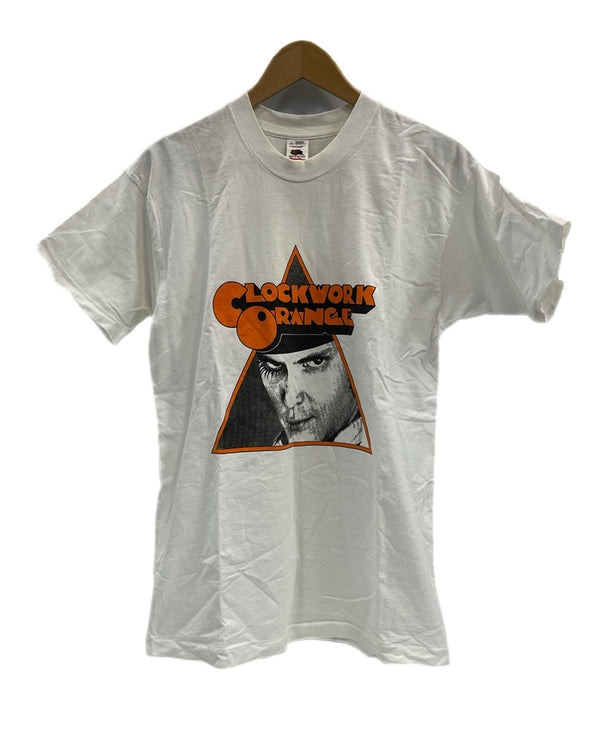 ヴィンテージ vintage Clockwork Orange　時計じかけのオレンジ プリントTシャツ 半袖 白 袖シングル Tシャツ ホワイト Lサイズ 101MT-4929