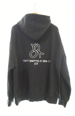 オーワイ OY LOGO HOODIEベーシック ロゴ フーディー プルオーバー パーカー 黒 パーカ ブラック 103MT-1746