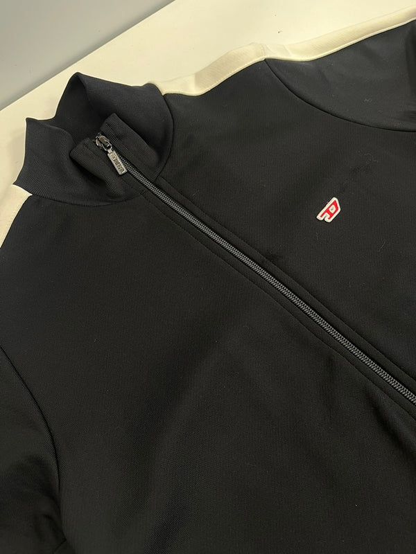 ディーゼル DIESEL Dロゴワッペン サイドライン ジップアップスウェット トラック ジャケット 黒 F-JAM-D ジャージ ブラック Sサイズ 101LT-148