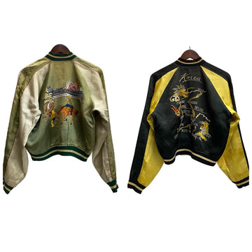 【曜日割引対象外】 ヴィンテージ vintage 50's Souvenir Jacket KOREA SPEED バタフライZIP スカジャン ジャケット ブラック 201MT-3859 VB