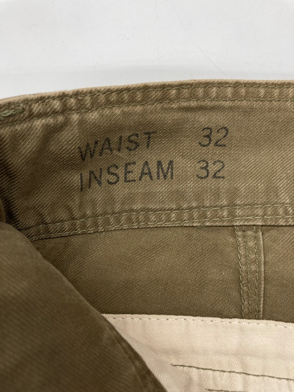 ダブルアールエル RRL WORK PANTS ワーク パンツ カーゴ ボタンフライ ズボン Ralph Lauren 緑 無地 ボトムスその他 カーキ サイズ 32/32 104MB-378