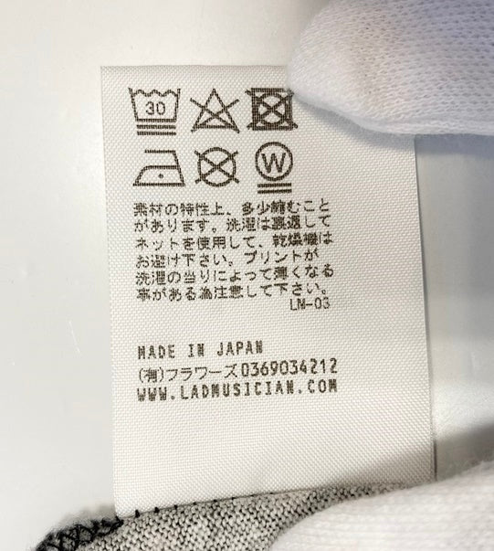 ラッドミュージシャン LAD MUSICIAN FLOWER BIG T-SHIRT フラワービッグTシャツ 花柄 ビッグT トップス カットソー  黒 日本製 2119-706 サイズ46 Tシャツ プリント ブラック 101MT-4394