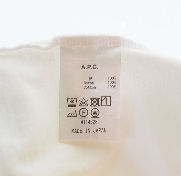アーペーセー A.P.C. 刺繍 ロゴ Tシャツ embroidery logo tee A.P.C. RUE MADAME PARIS 4114323 Tシャツ ホワイト Lサイズ 103MT-3100