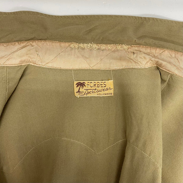 【曜日割引対象外】 ヴィンテージ vintage 40's FORBES ウエスタンシャツ 長袖シャツ ベージュ 201MT-4422 VB