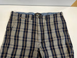 ダブルアールエル RRL ラルフローレン Ralph Lauren チェック柄 コットン リネンパンツ ショートパンツ ハーフパンツ ネイビー サイズ36 101MB-719