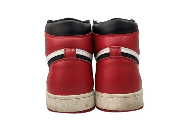 ナイキ NIKE 16年製 AIR JORDAN 1 RETRO HIGH OG BLACK TOE エア ジョーダン レトロ ハイ ブラック トゥ AJ1 つま黒 白 赤 黒 555088-125 メンズ靴 スニーカー ホワイト 27cm 104S-714