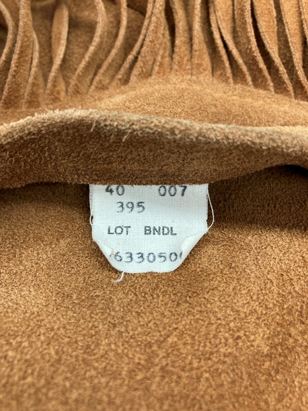 ショット SCHOTT WESTERN ウエスタン SUEDE FRINGE JACKET スエード フリンジ ジャケット USA製 茶 395 40 ジャケット 無地 ブラウン 104MT-898