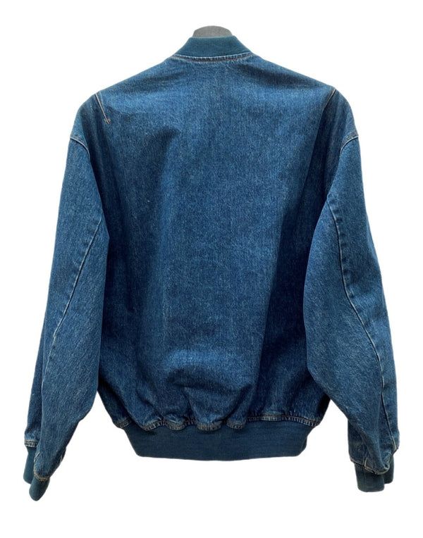 チャップス CHAPS 80s DENIM JACKET デニム ジャケット MA-1 ジップアップ 水兵 兵隊タグ アウター Ralph Lauren インディゴ 青 ジャケット ロゴ ブルー Mサイズ 104MT-2273