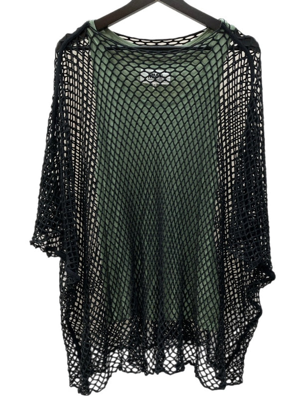 エムエムシックス MM6 メゾンマルジェラ Maison Margiela 18SS メッシュ レイヤード タンクトップ ノースリーブ BLACK 黒 S52NC0112 S23165 半袖カットソー 無地 ブラック Mサイズ 104LT-159