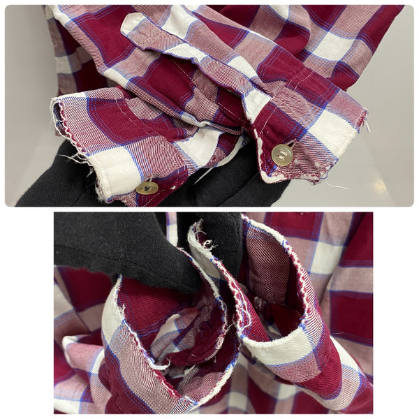 【曜日割引対象外】 ヴィンテージ vintage ~60's MEN OF THE WEST レーヨン チェックシャツ 長袖シャツ レッド 201MT-4702 VB