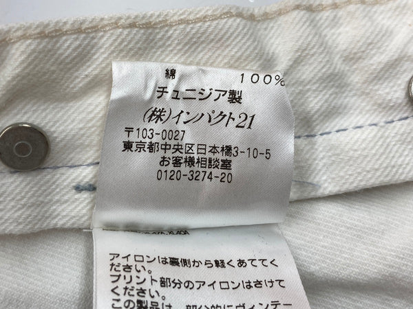 ラルフローレン RalphLauren ペンキデニム ホワイトデニム ドーナツボタン サスペンダーボタン シンチバック  デニム ホワイト サイズ 32/30 104MB-363