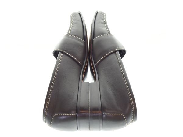 セリーヌ Céline メタルロゴ ボタン ステッチレザー 37C レディース靴 ローファー ブラック 103S-1202