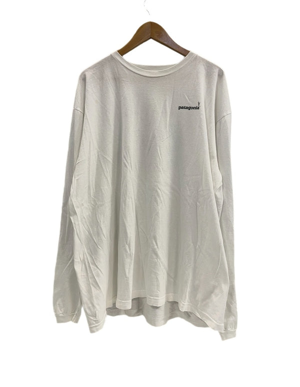 パタゴニア PATAGONIA 90s～ Vintage ヴィンテージ Beneficial T's USA製 グラフィック バックプリント ロングスリーブ 長袖カットソー 白 XL ロンT ホワイト LLサイズ 101MT-4780