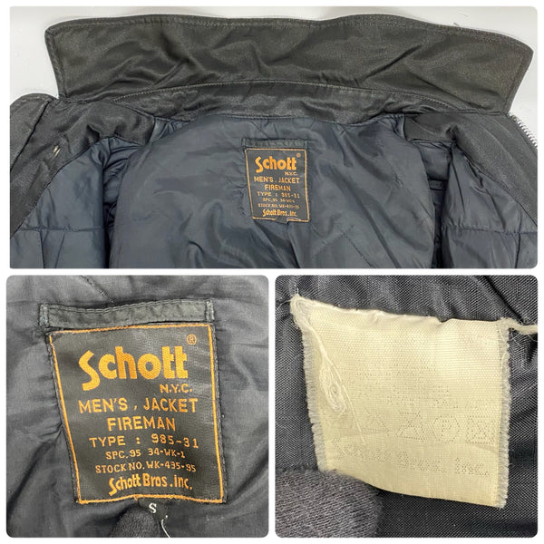 ショット SCHOTT 90's FIREMAN JACKET ファイヤーマンジャケット 985-31 ジャケット ブラック 201MT-3899