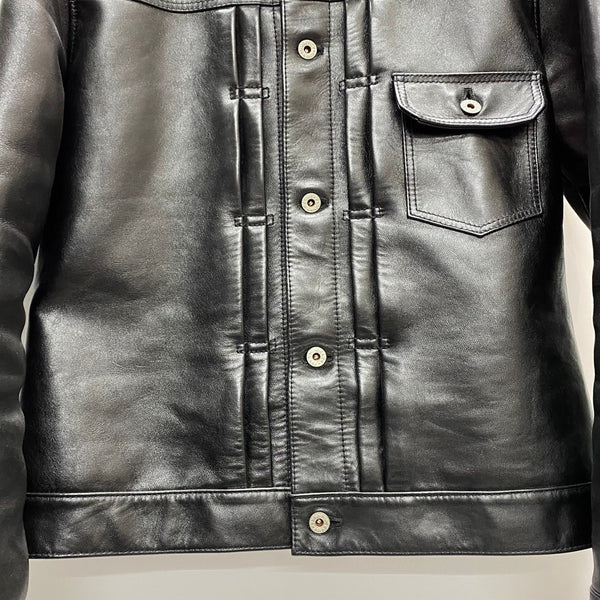 【曜日割引対象外】 ワイツーレザー Y'2 LEATHER ANILINE HORSE 1st Type G JACKET ジャケット ブラック 42サイズ 201MT-3637 VB
