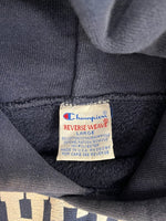 チャンピオン Champion 90s～ ヴィンテージ vintage 刺繍タグ リバースウィーブ REVERSE WEAVE US古着 サッカー 3段プリント パーカ ネイビー Lサイズ 101MT-4159
