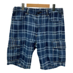 アベイシングエイプ A BATHING APE CHECK 6 POCKET DENIM SHORTS 001DSK301003M ハーフパンツ ブルー Mサイズ 201MB-1156