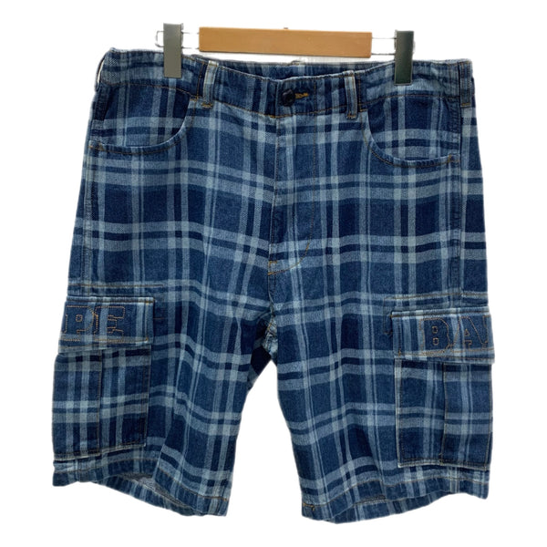 アベイシングエイプ A BATHING APE CHECK 6 POCKET DENIM SHORTS 001DSK301003M ハーフパンツ ブルー Mサイズ 201MB-1156