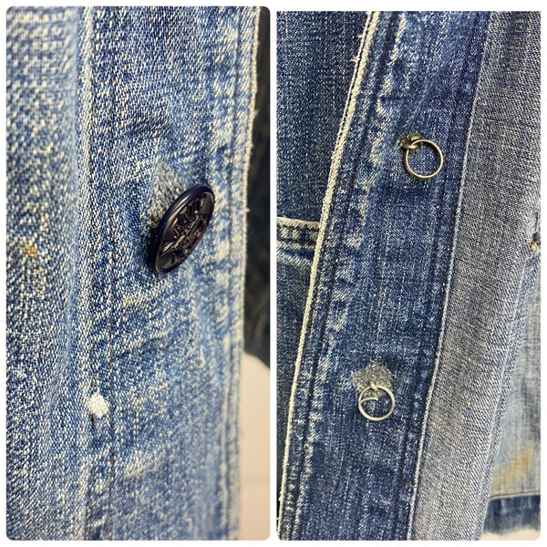【曜日割引対象外】 ヴィンテージ vintage 40's~ US.NAVY ショールカラー デニムカバーオール ジャケット ブルー 201MT-4750 VB