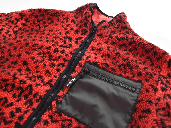 シュプリーム SUPREME 17AW Leopard Fleece Reversible Jacket レオパードフリース リバーシブルジャケット ジャケット レッド Sサイズ 103MT-3096
