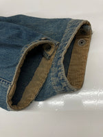 ダブルアールエル RRL 90s DENIM HUNTING JACKET デニム ハンティング ジャケット ボタン 三ツ星タグ Ralph Lauren 青 ジャケット 無地 ブルー Lサイズ 104MT-2295