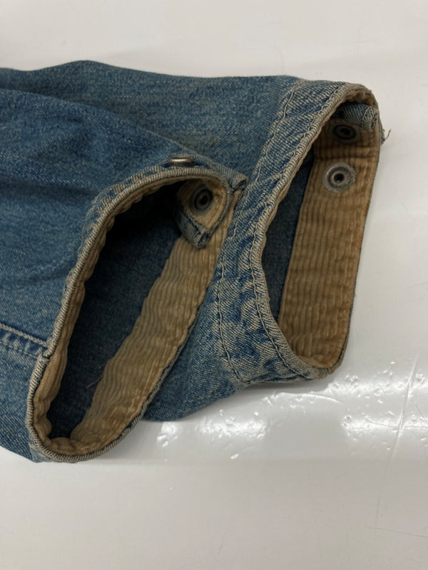 ダブルアールエル RRL 90s DENIM HUNTING JACKET デニム ハンティング ジャケット ボタン 三ツ星タグ Ralph Lauren 青 ジャケット 無地 ブルー Lサイズ 104MT-2295