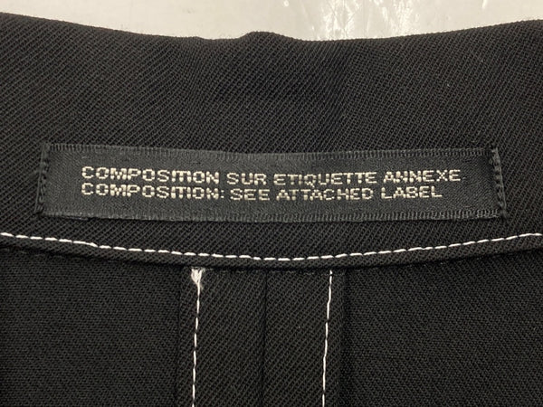 ワイズ Y's ヨウジヤマモト Yohji Yamamoto 03AW ウールギャバジン ステッチ テーラード WOOL 毛 日本製 BLACK 黒 YU-J01-100 ジャケット 無地 ブラック SIZE2 104LT-154